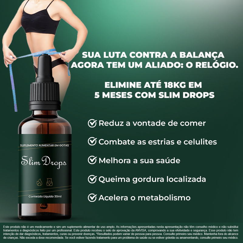 Slim Drops 30 Ml - Queima Gordura Localizada - Leia a descrição para mais informações.