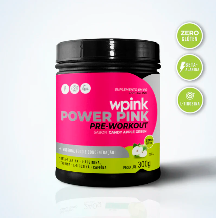 Pré-Treino Super Power Pink 300g - Maça Verde