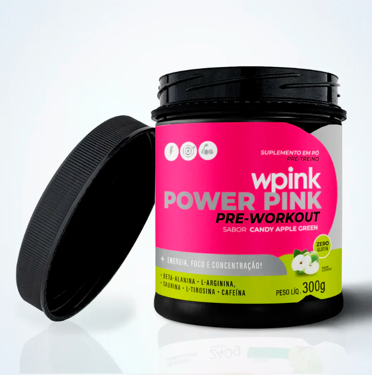 Pré-Treino Super Power Pink 300g - Maça Verde