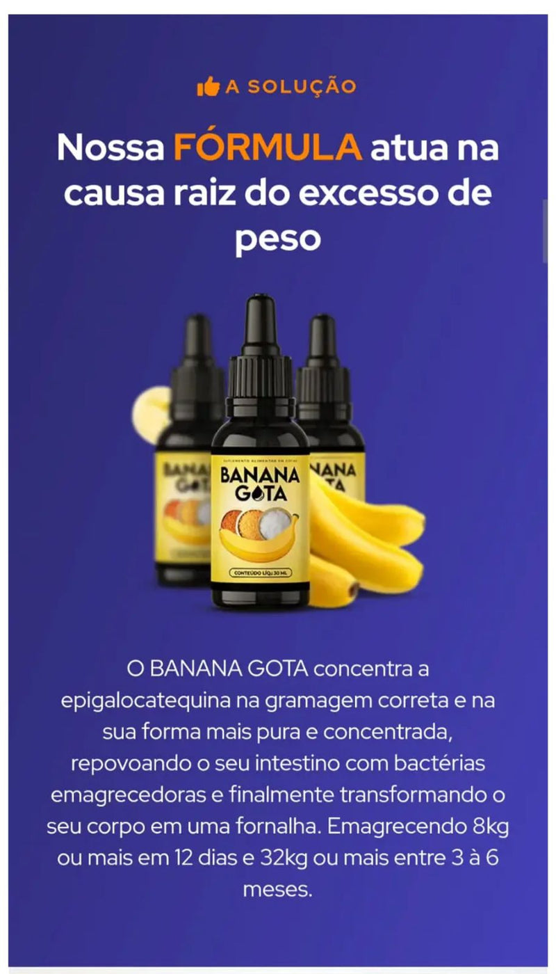 Banana Gota Original 30ml - Gota Bariátrica - Leia a descrição para mais informações